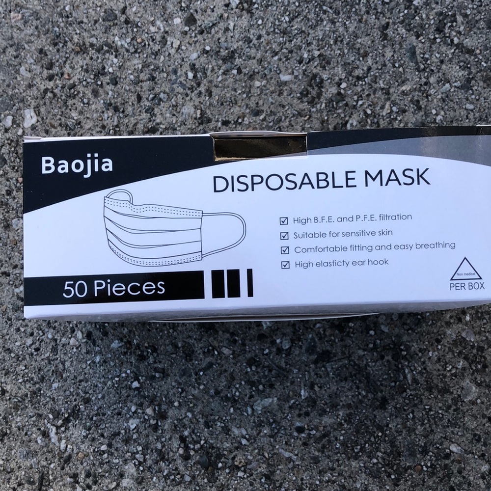 Disposable black mask 50pieces - Picture 2 of 4
